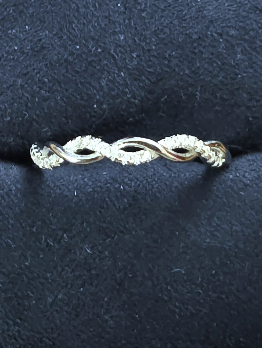 925 Silver CZ Twist Band Ring (Vintage)